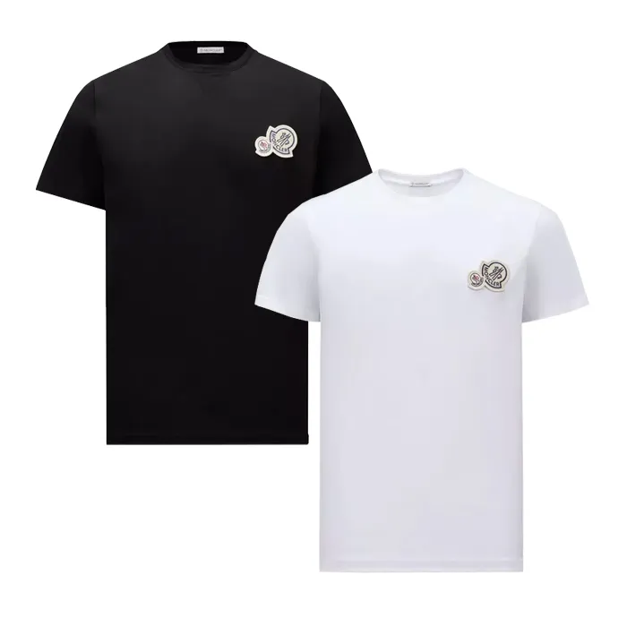 MONCLER  |Crew Neck Pullovers Cotton Short Sleeves Logo