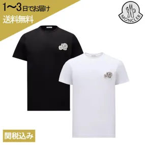 MONCLER  |Crew Neck Pullovers Cotton Short Sleeves Logo