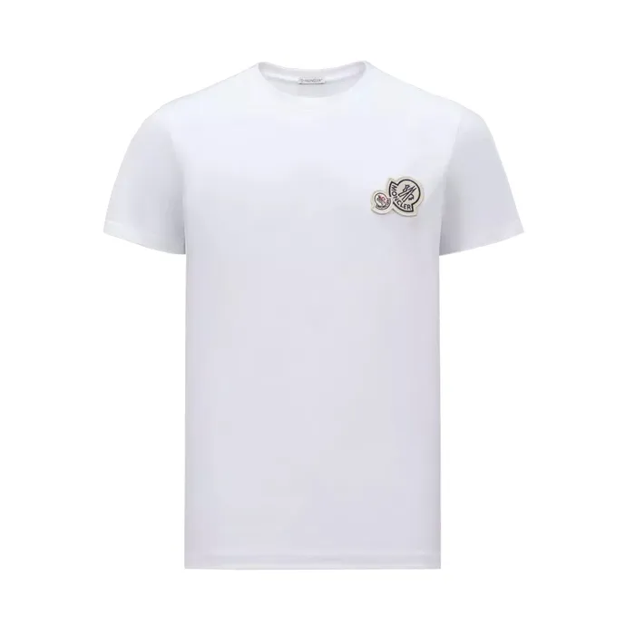 MONCLER  |Crew Neck Pullovers Cotton Short Sleeves Logo