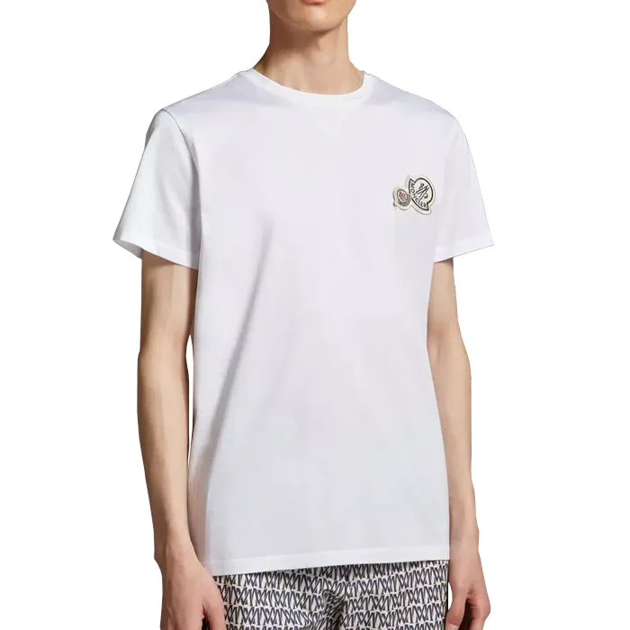 MONCLER  |Crew Neck Pullovers Cotton Short Sleeves Logo