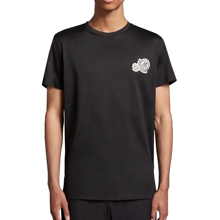 MONCLER  |Crew Neck Pullovers Cotton Short Sleeves Logo