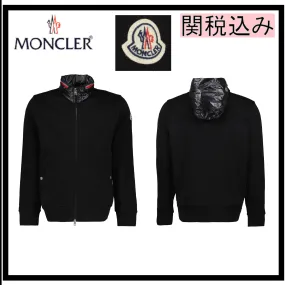 MONCLER  |Street Style Long Sleeves Cotton Logos on the Sleeves Logo