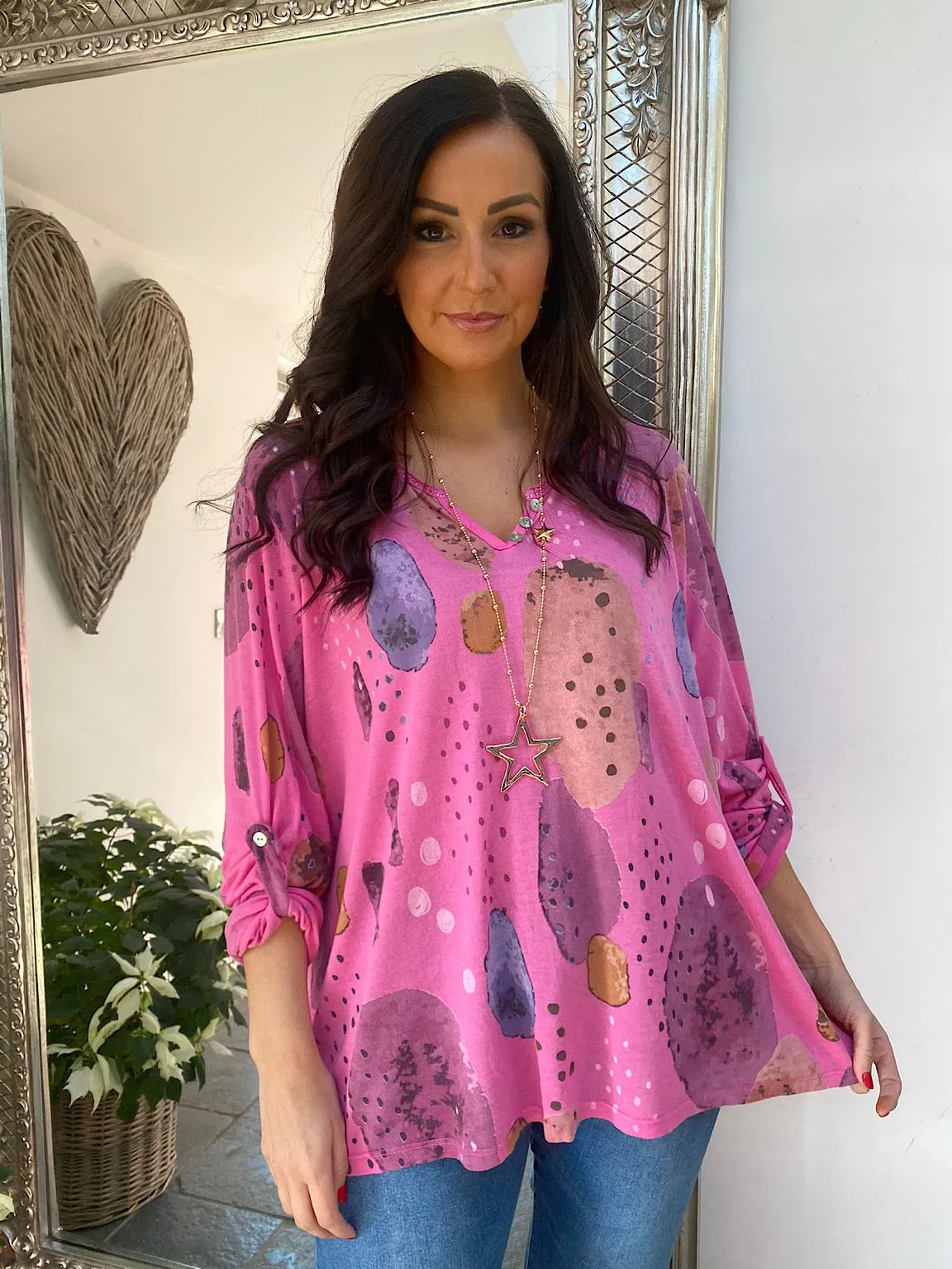 Multi Spot Print Top Rylie