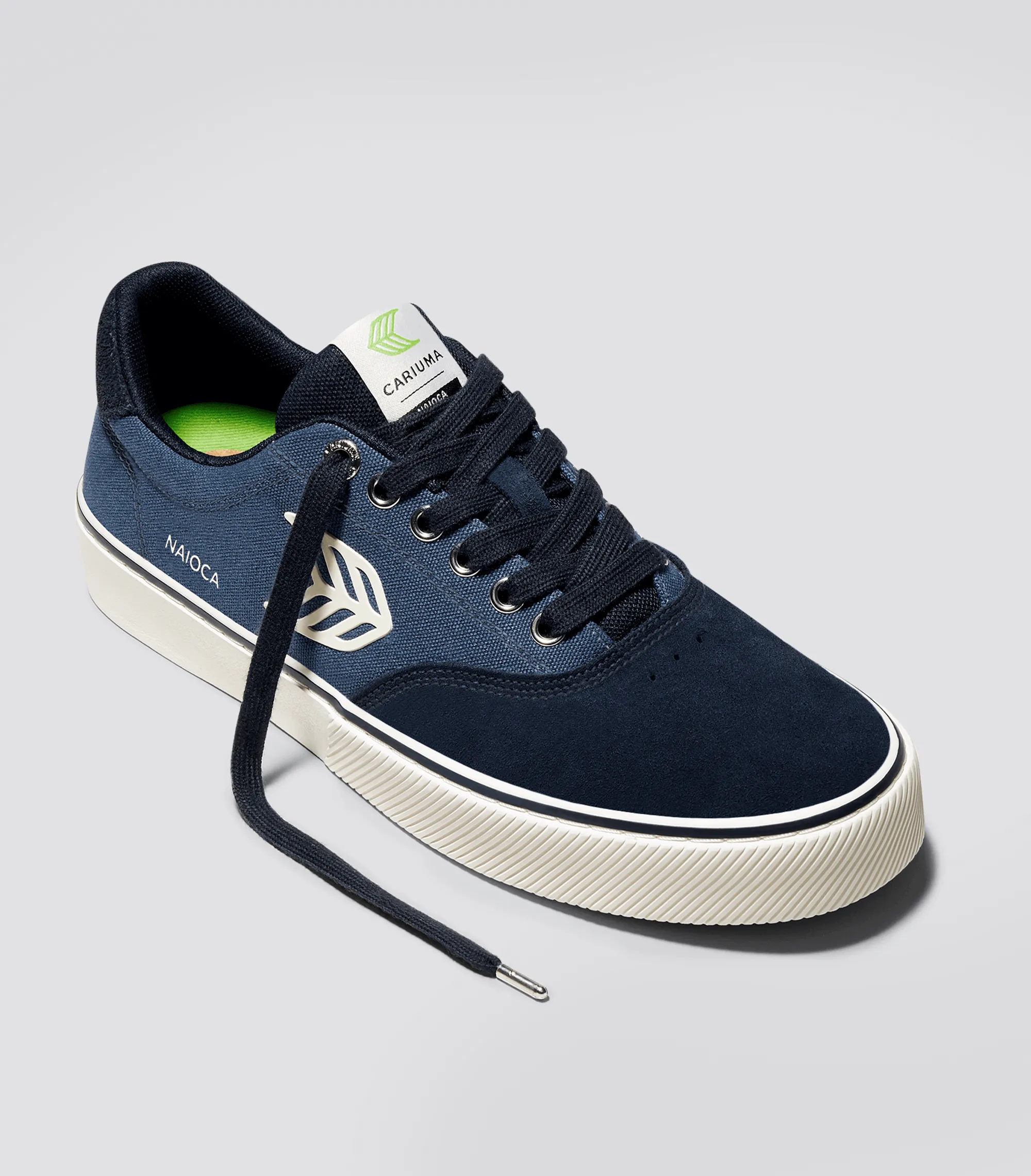 NAIOCA PRO Navy Suede Shadow Blue Canvas Ivory Logo Sneaker Men