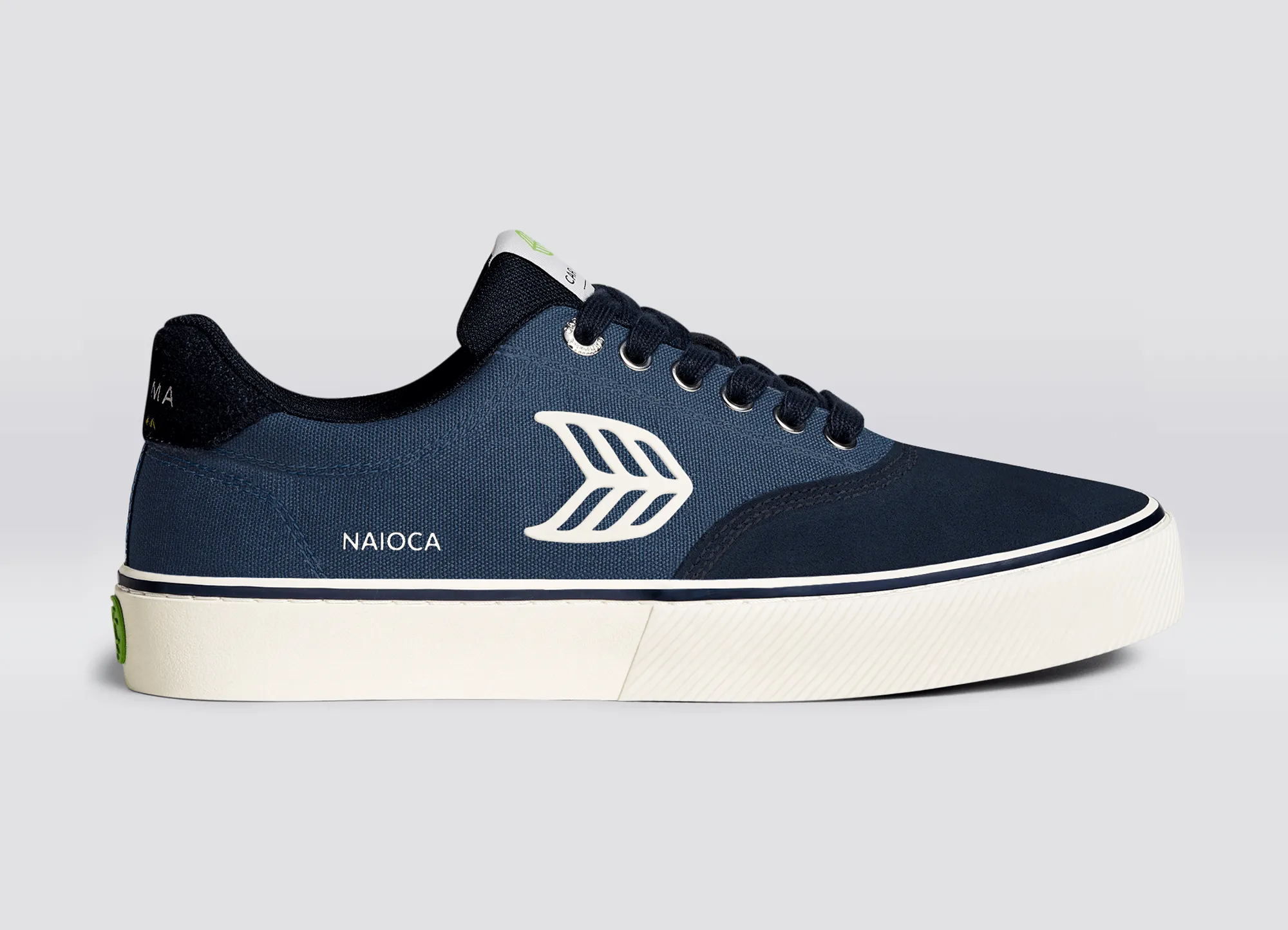 NAIOCA PRO Navy Suede Shadow Blue Canvas Ivory Logo Sneaker Men