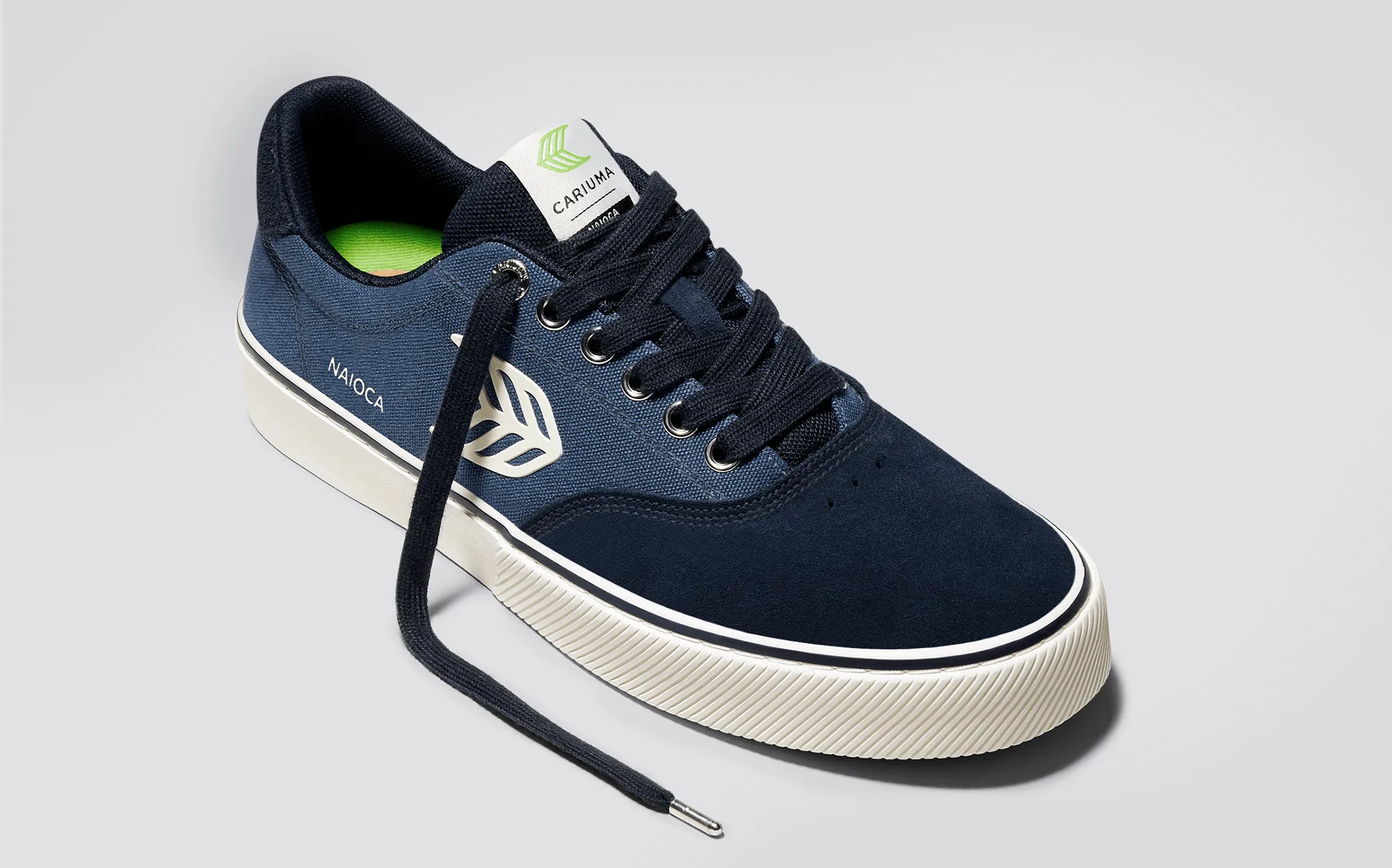 NAIOCA PRO Navy Suede Shadow Blue Canvas Ivory Logo Sneaker Women