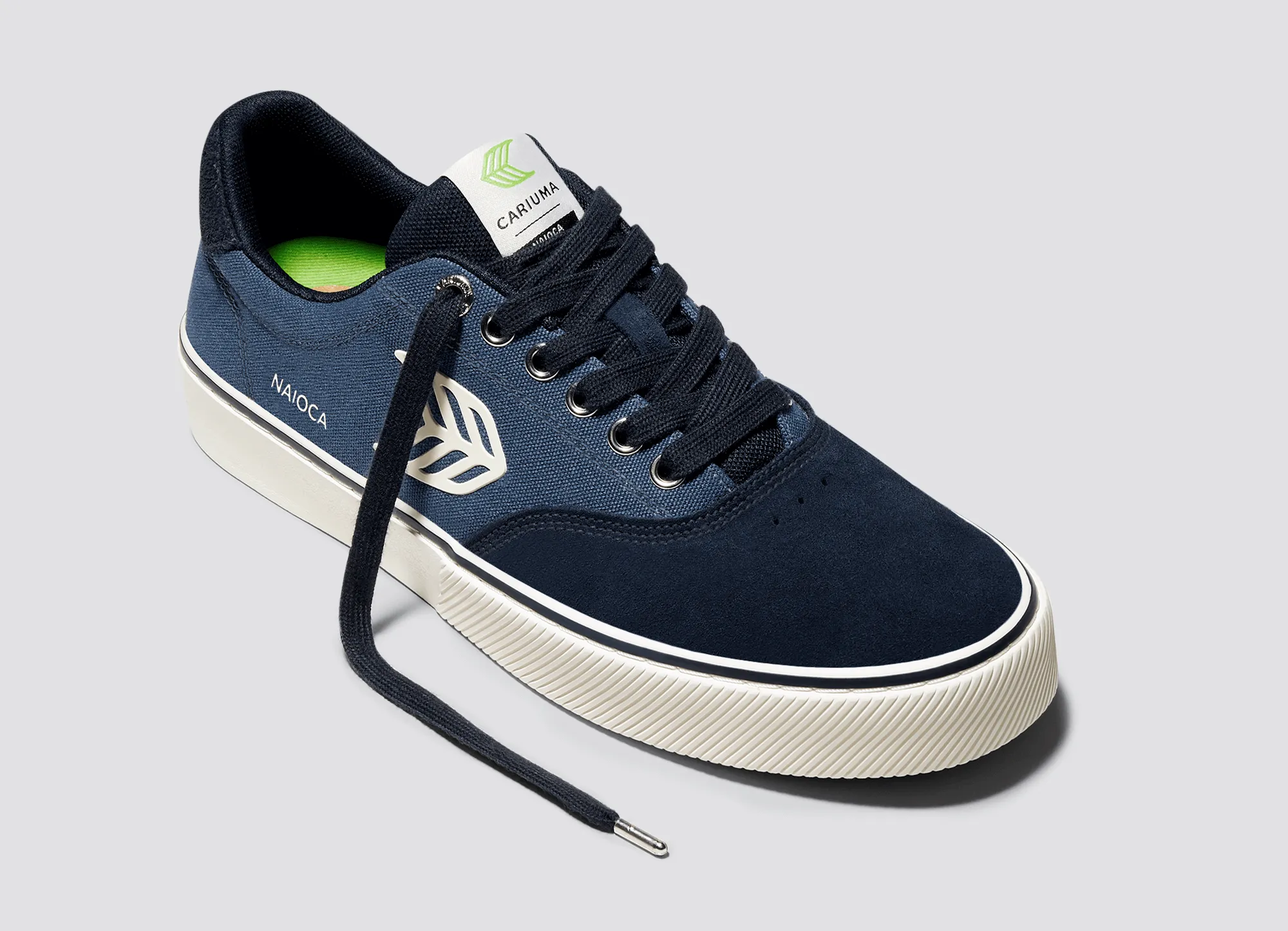 NAIOCA PRO Navy Suede Shadow Blue Canvas Ivory Logo Sneaker Women