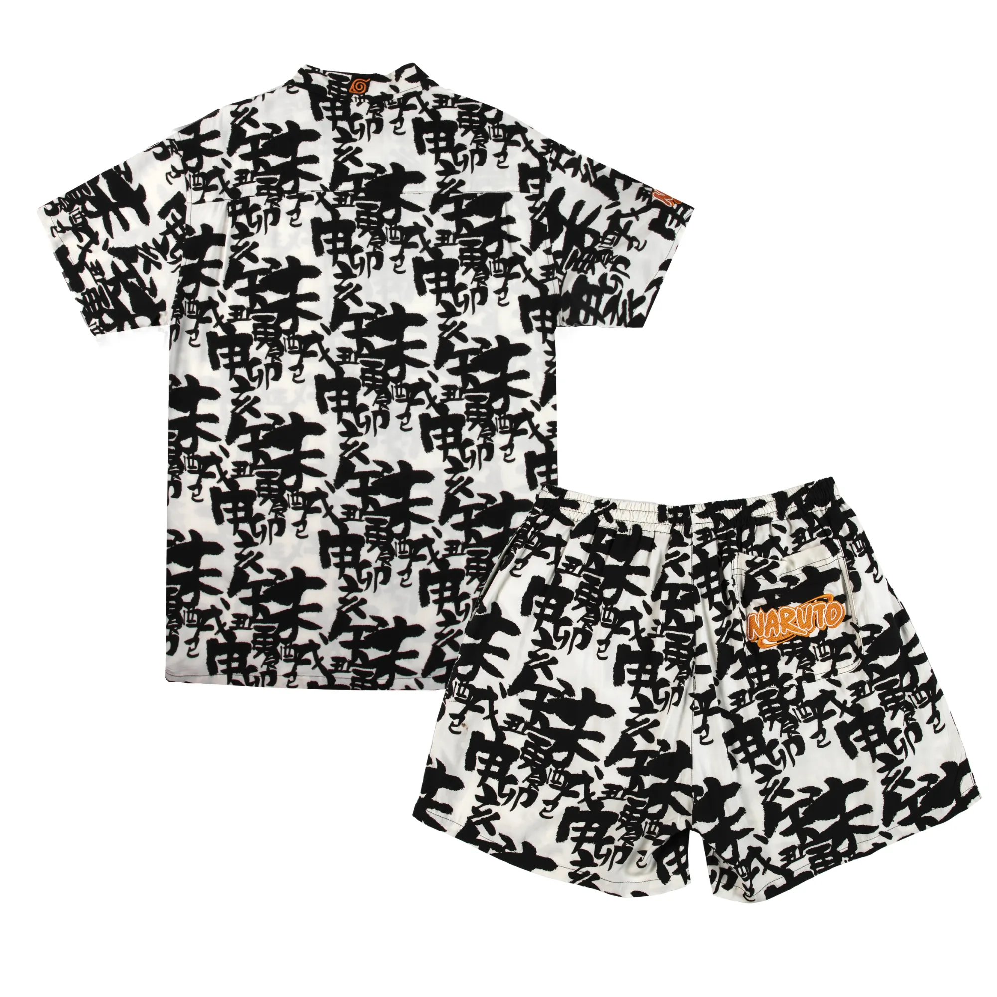 Naruto Black and White Button-Down Set