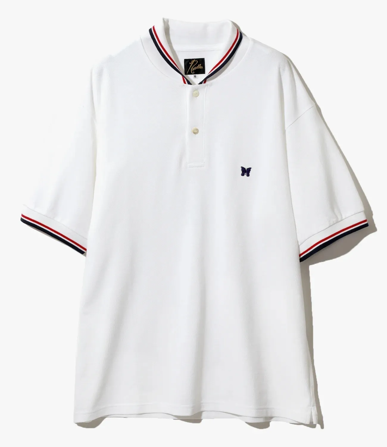 Needles  |Pullovers Stripes Plain Cotton Short Sleeves Logo