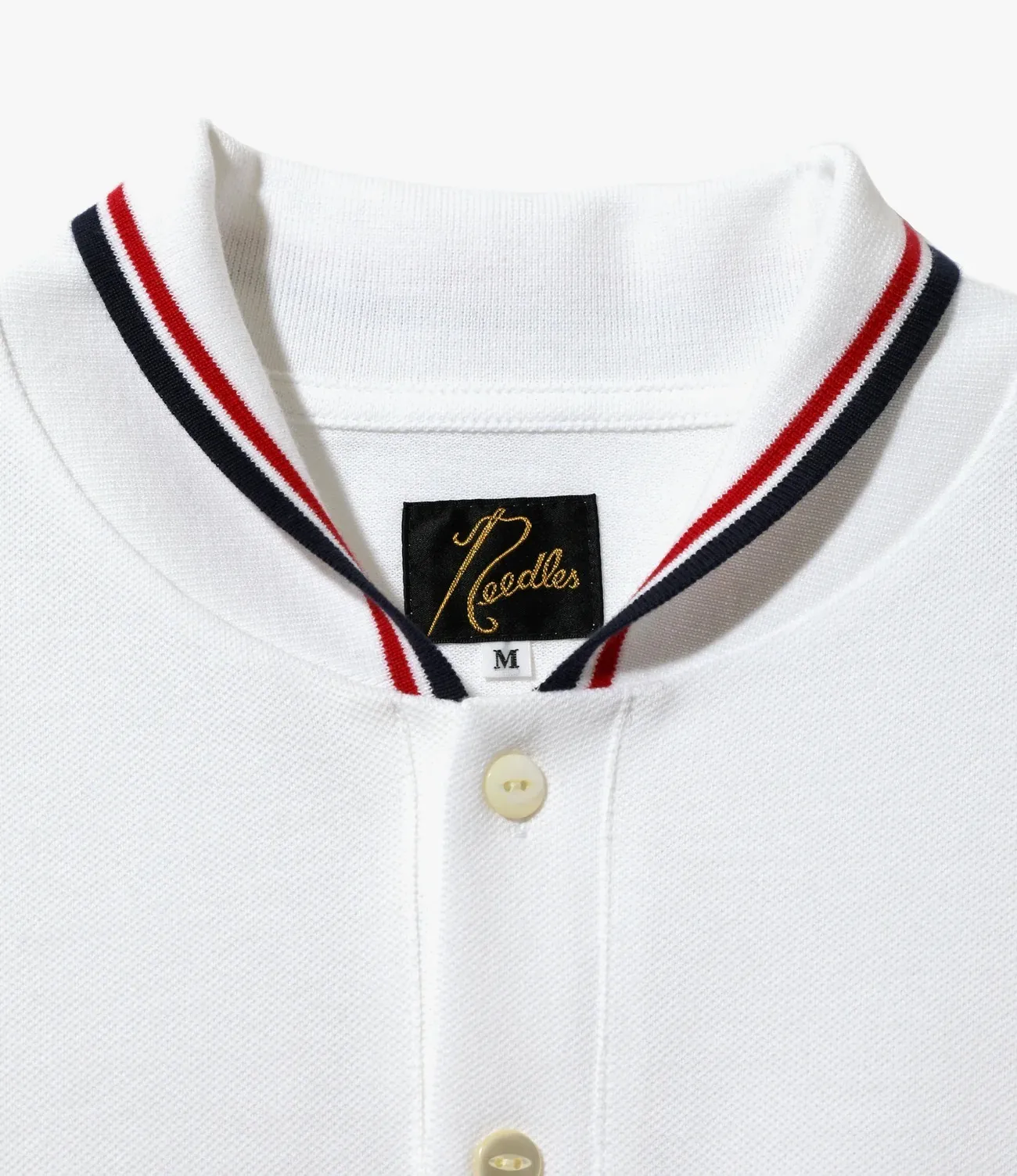 Needles  |Pullovers Stripes Plain Cotton Short Sleeves Logo