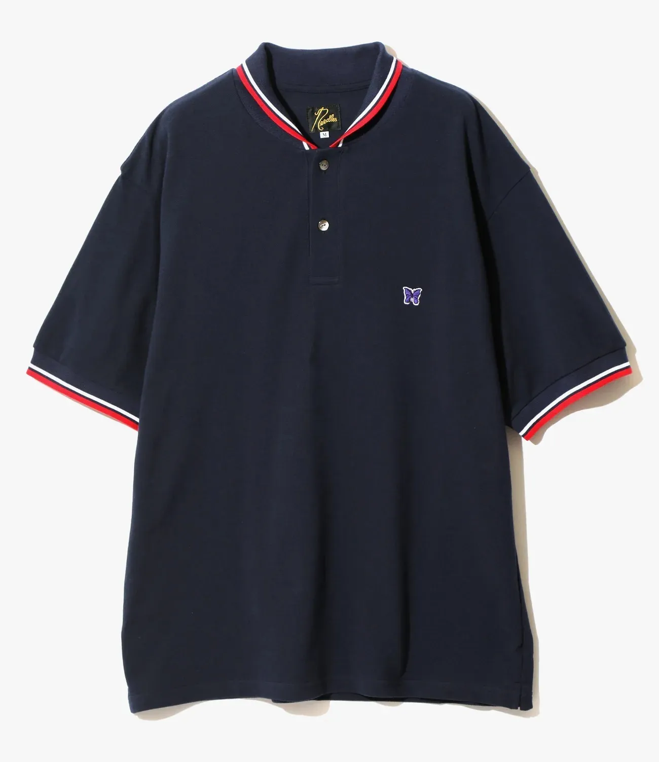 Needles  |Pullovers Stripes Plain Cotton Short Sleeves Logo