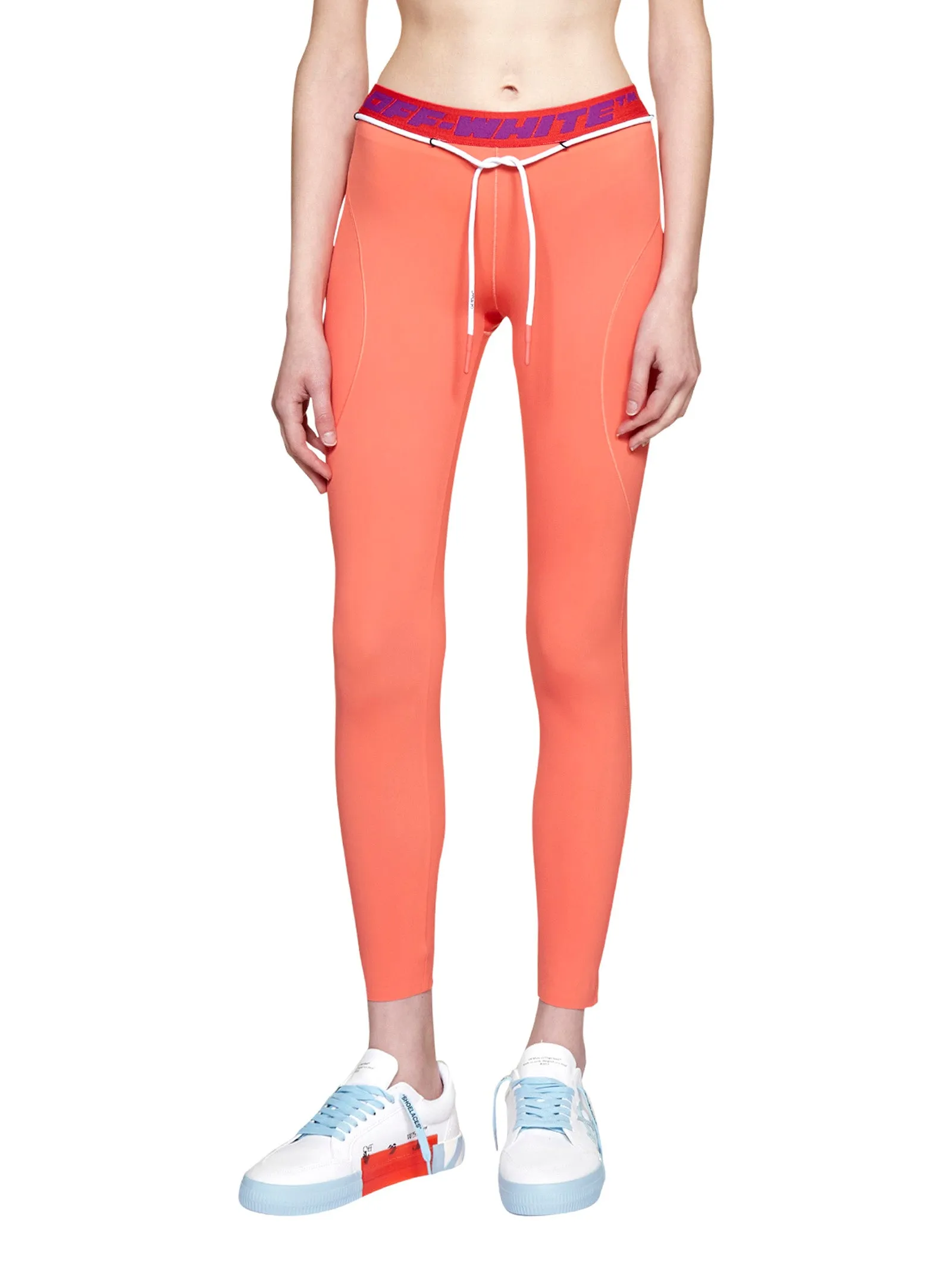 Off-White Logo Detailed Drawstring Leggings