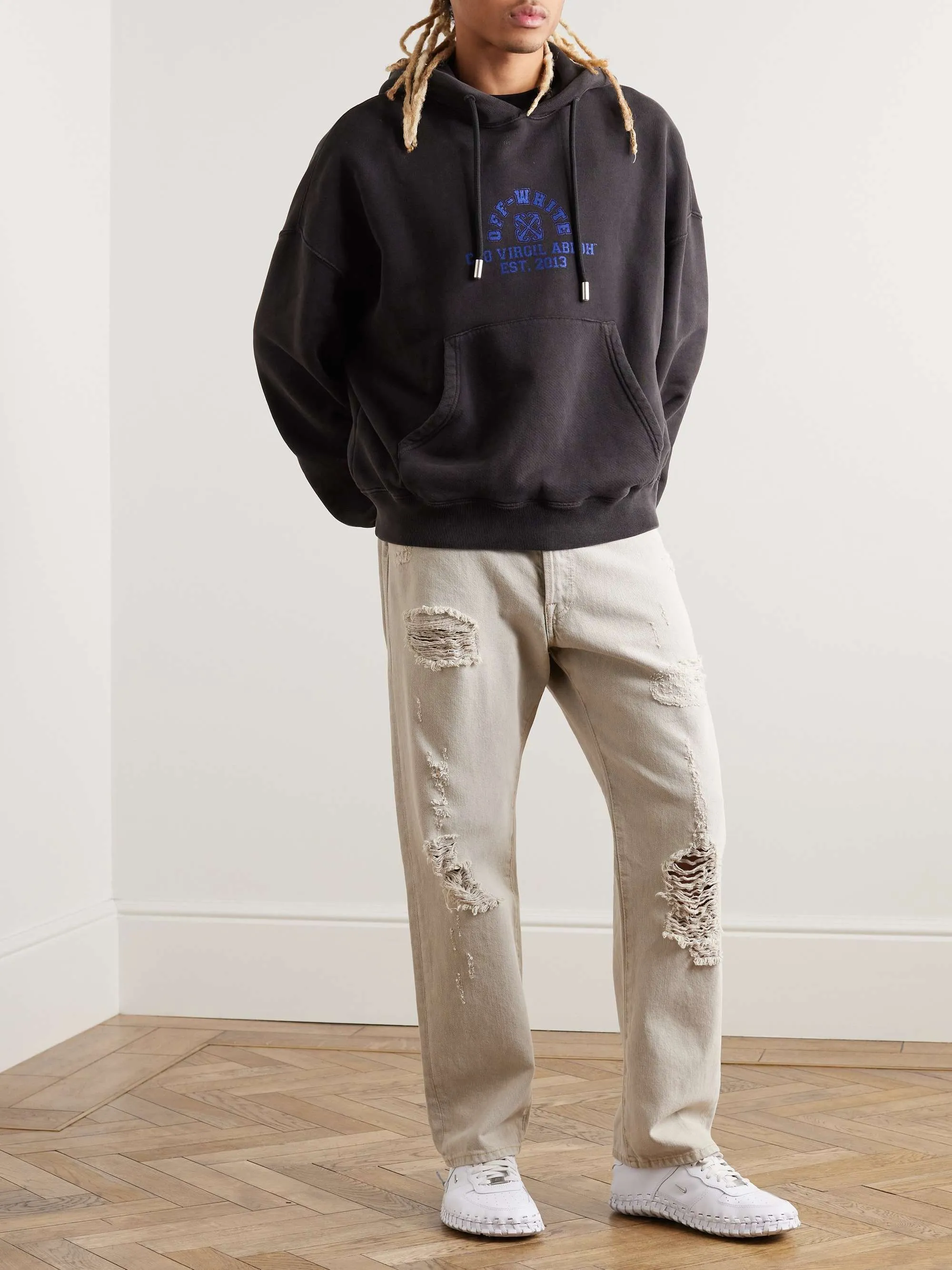 Off-White  |Pullovers Street Style Long Sleeves Cotton Logo Hoodies