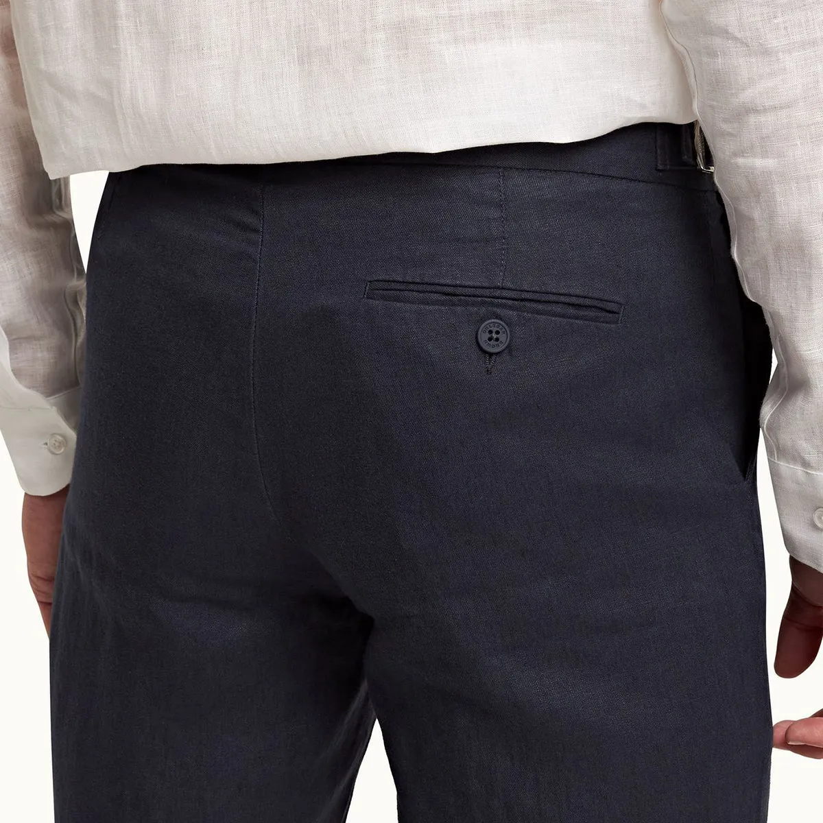 Orlebar Brown - Griffon Linen Trousers in Navy