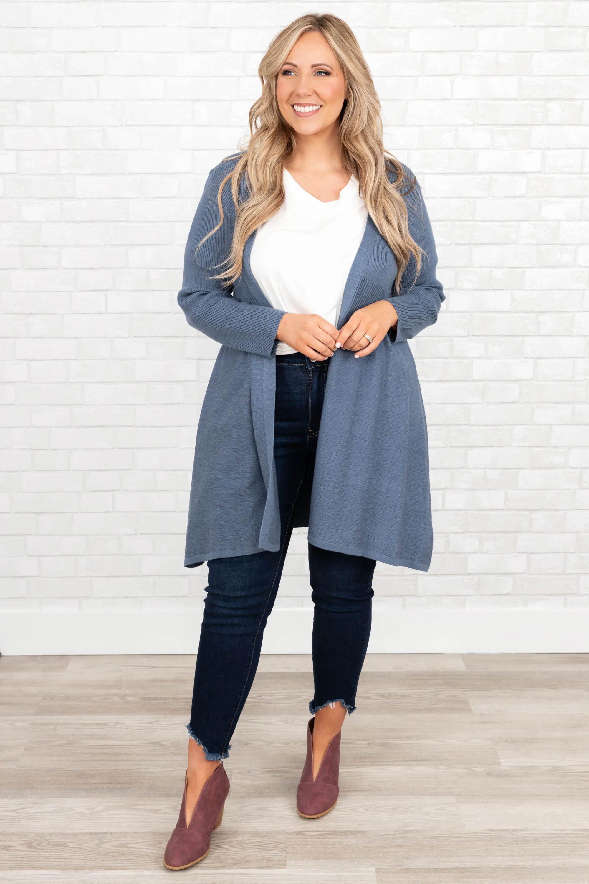 Overthinking It Cardigan, Blue