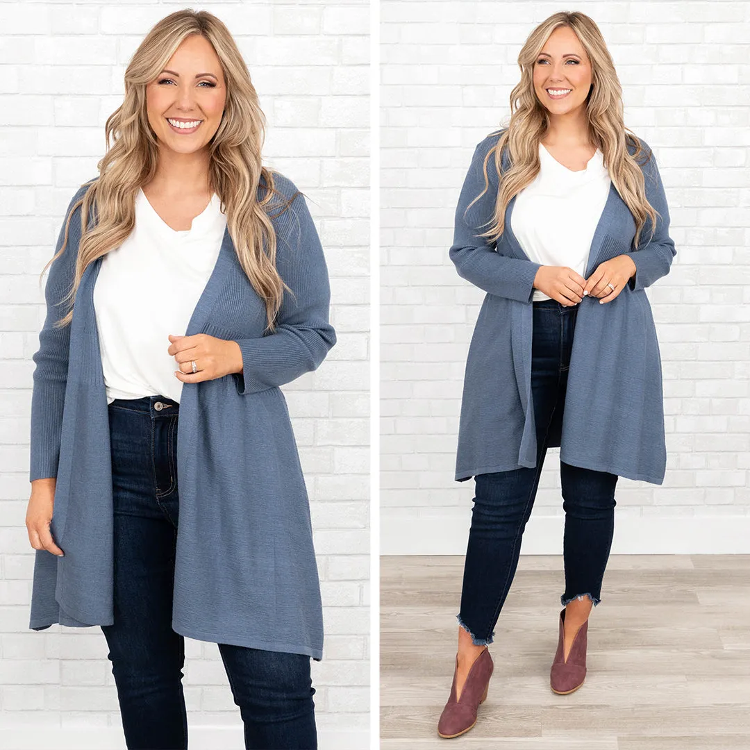 Overthinking It Cardigan, Blue