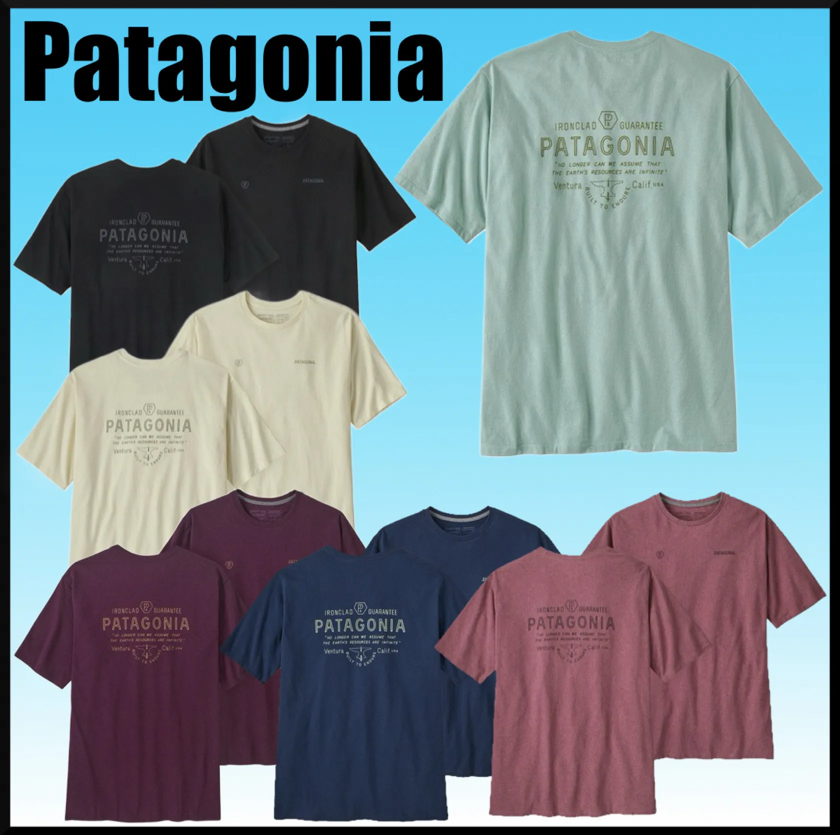 Patagonia  |Crew Neck Unisex Street Style Plain Cotton Short Sleeves