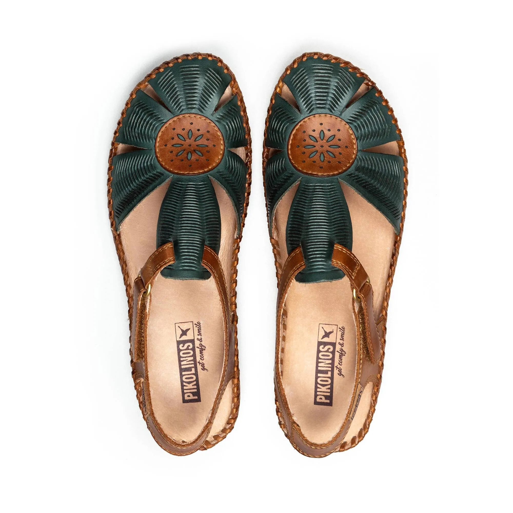 Pikolinos Women’s P. Vallarta Leather Shoes-Emerald