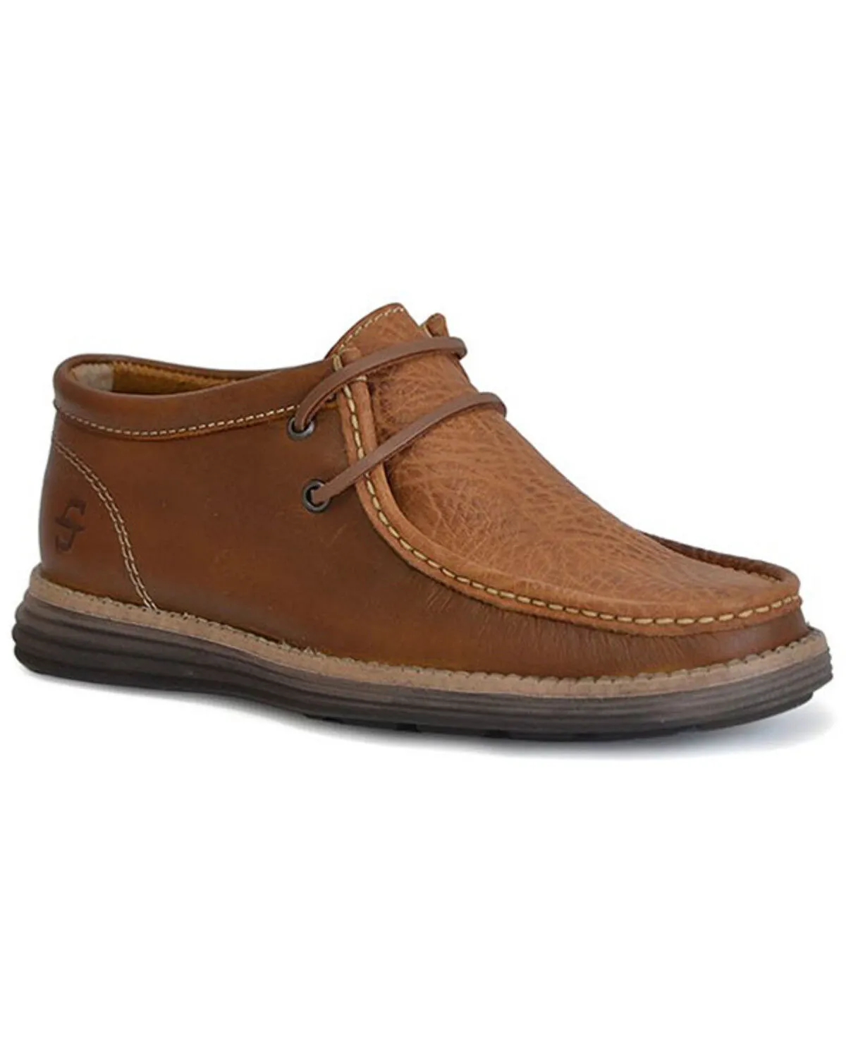 Product Name:  Stetson Men's Wyatt Oiled Bullhide Vamp Lace-Up Casual Chukka Shoes - Moc Toe