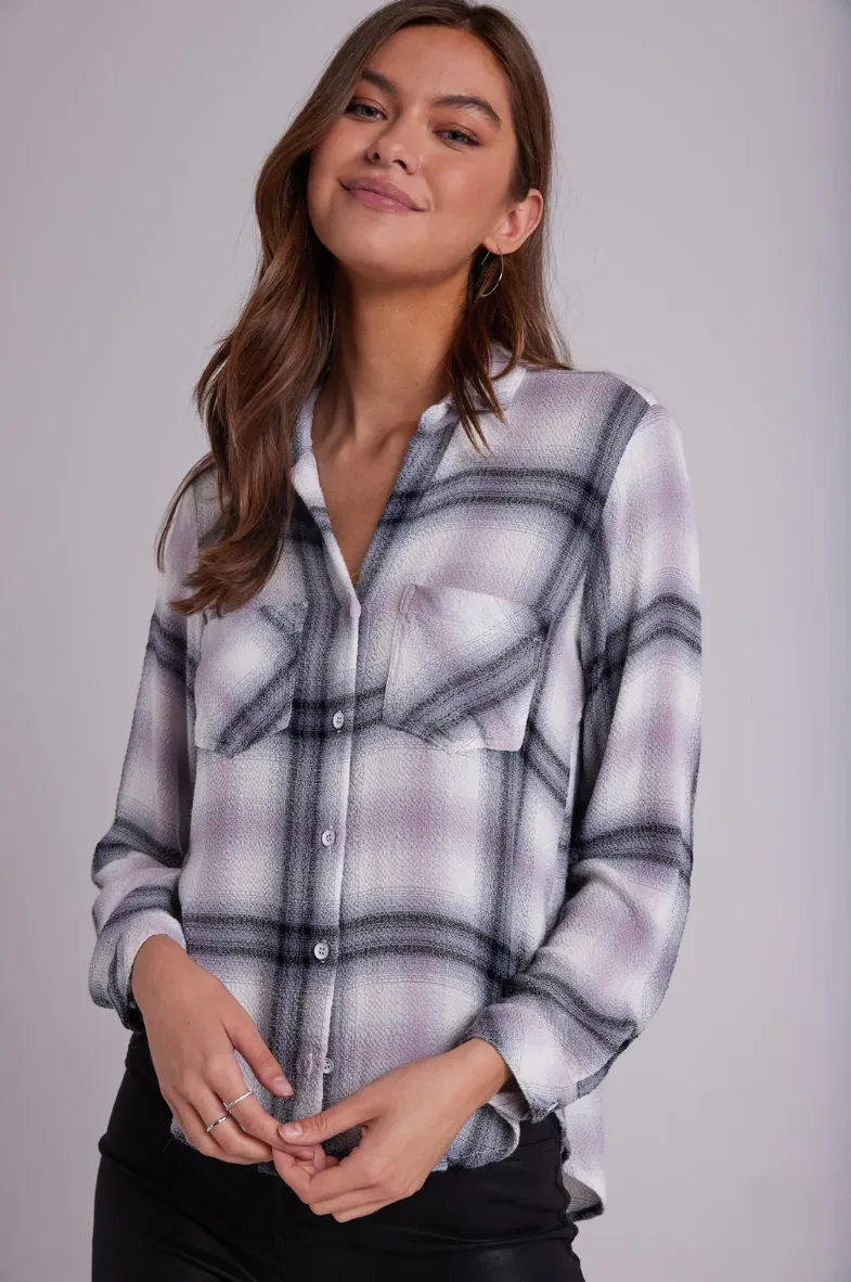 PUCKER PLAID 2 POCKET BUTTON DOWN SHIRT