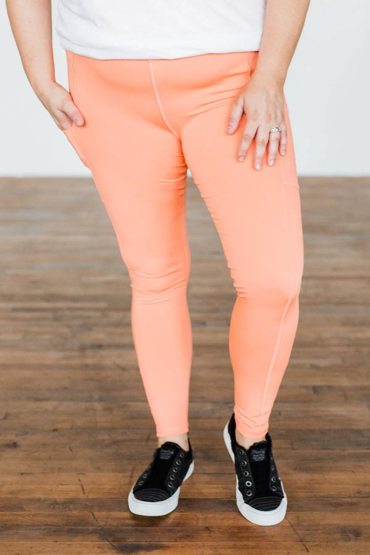 Pulse Basics Athleisure Leggings- Neon Orange