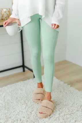 Pulse Basics Athleisure Leggings- Seafoam Green