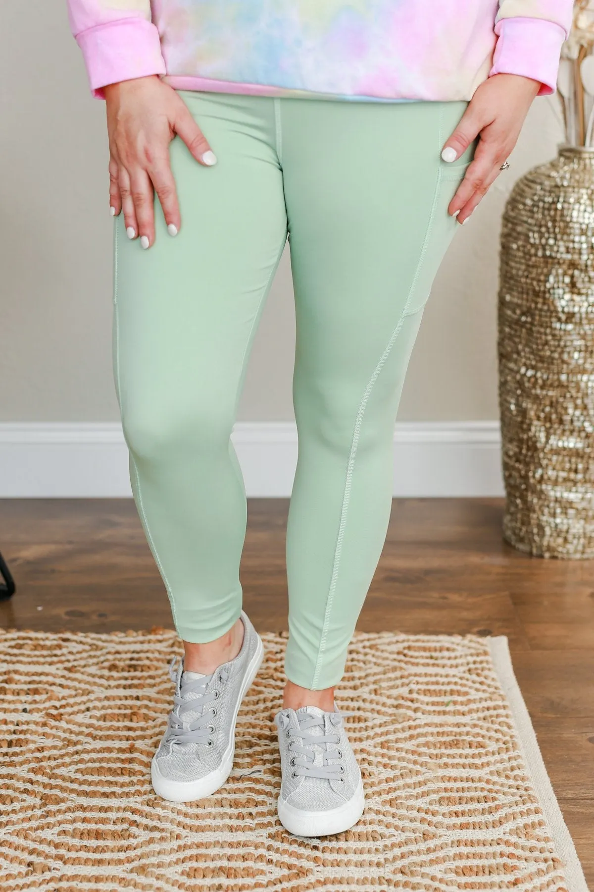 Pulse Basics Athleisure Leggings- Seafoam Green