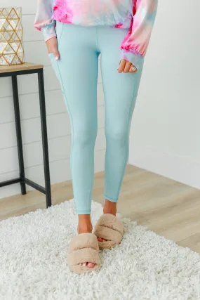 Pulse Basics Athleisure Leggings- Sky Blue