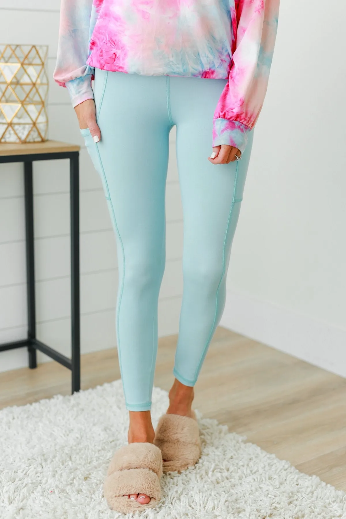 Pulse Basics Athleisure Leggings- Sky Blue