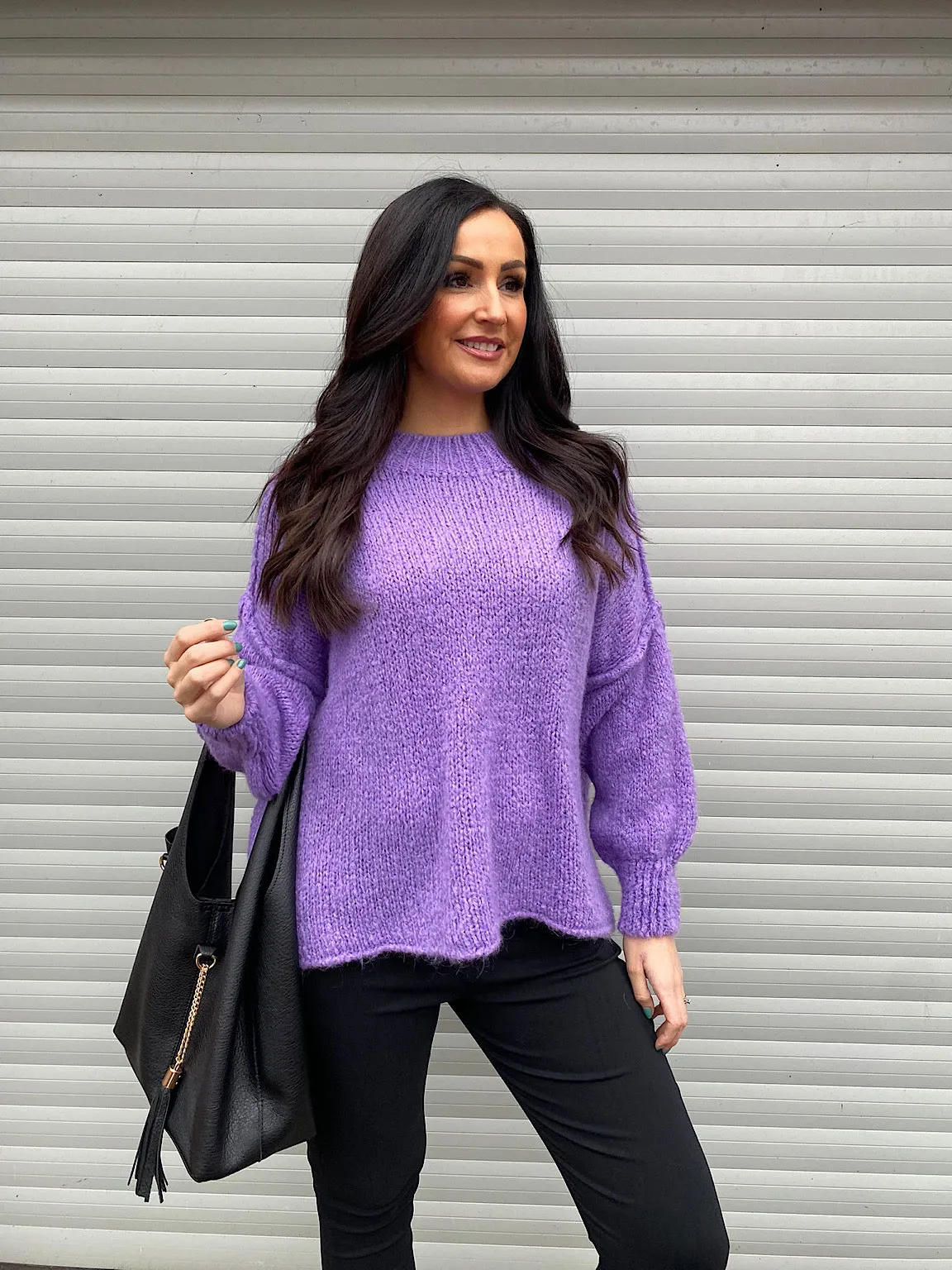 Purple Ribbed Neck Premium Jumper Alex