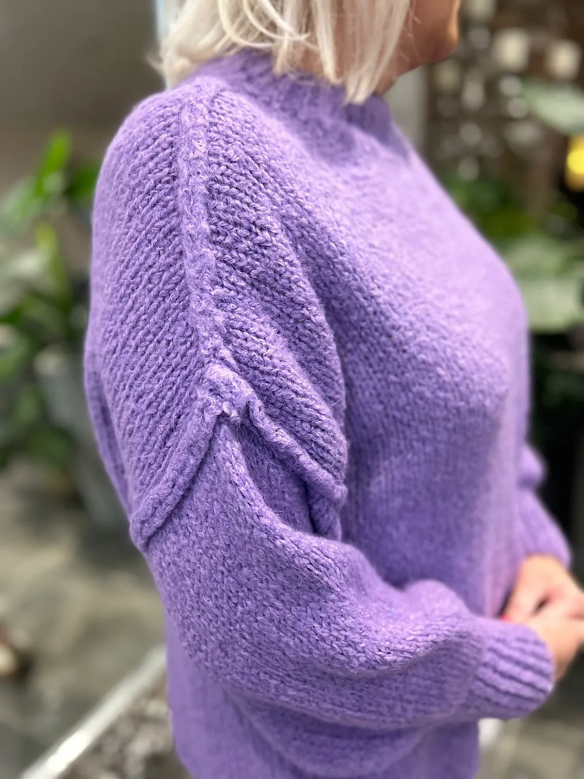 Purple Ribbed Neck Premium Jumper Alex