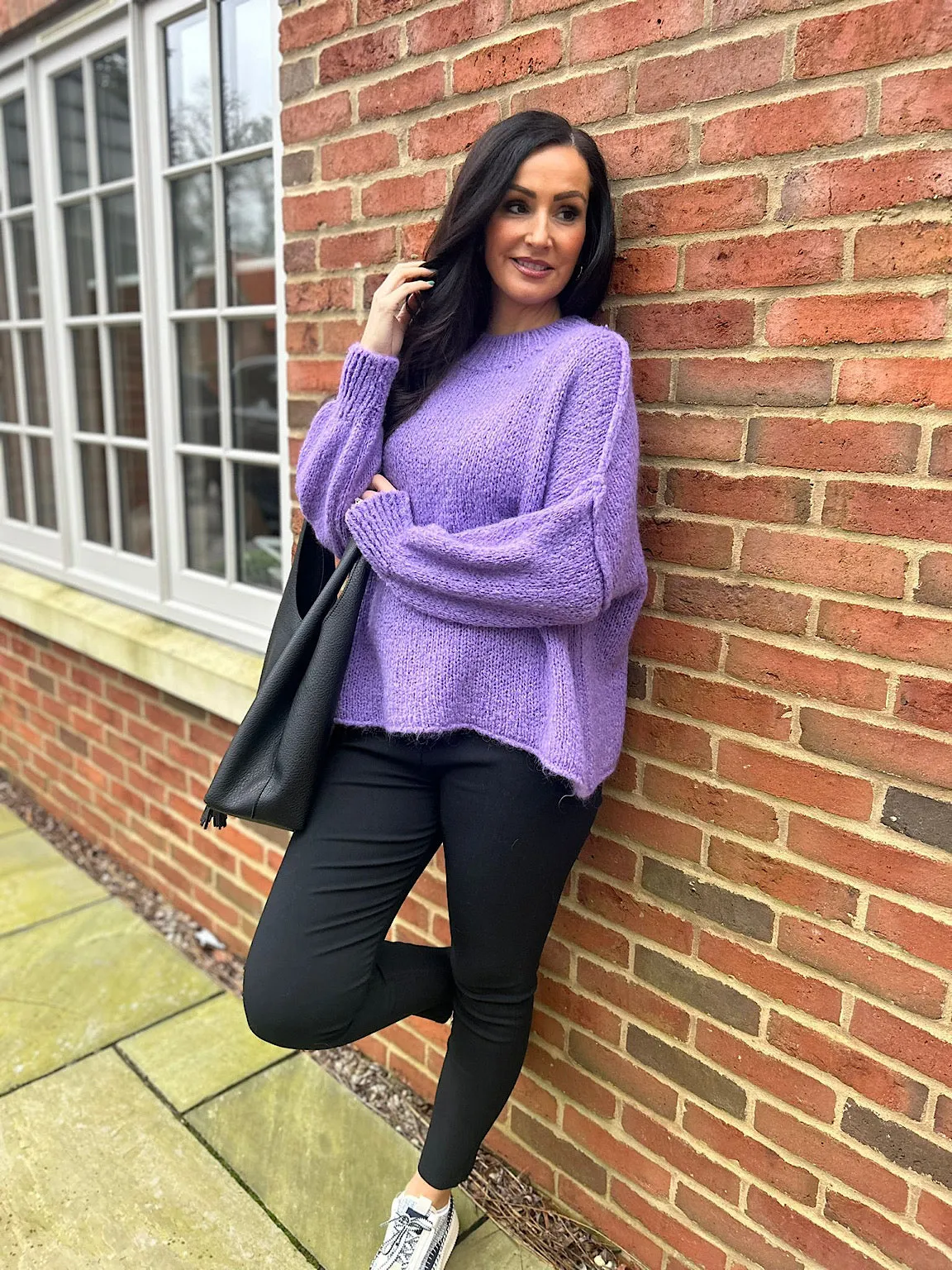 Purple Ribbed Neck Premium Jumper Alex