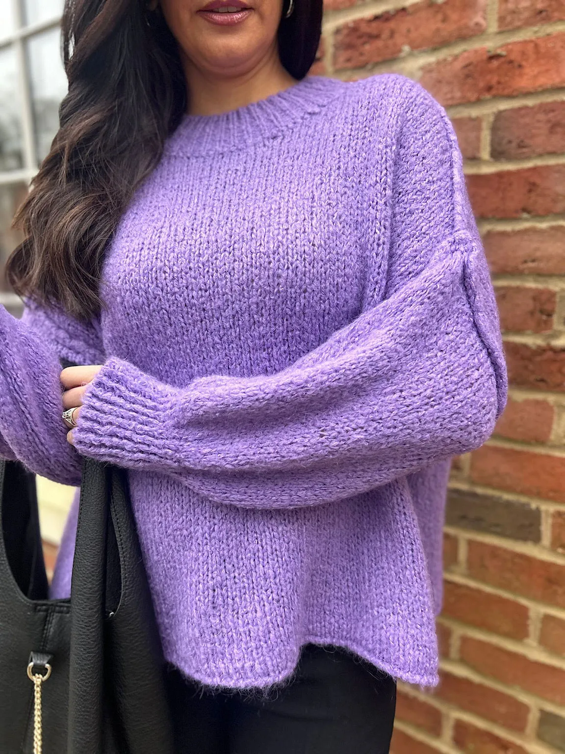 Purple Ribbed Neck Premium Jumper Alex