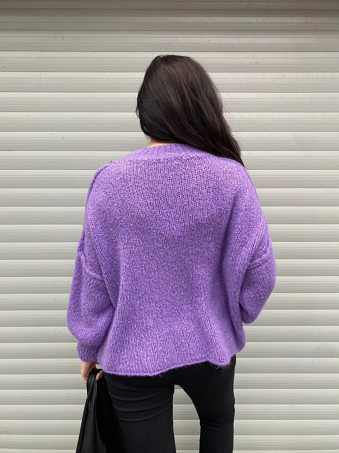 Purple Ribbed Neck Premium Jumper Alex