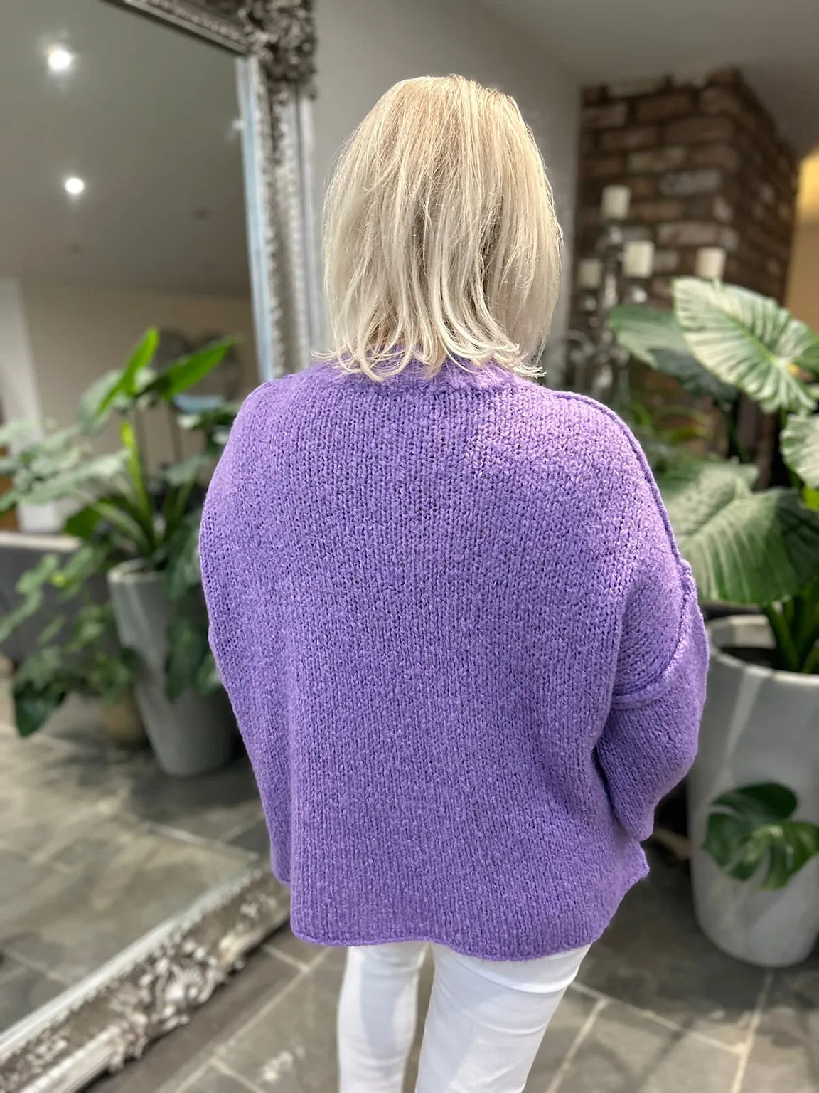 Purple Ribbed Neck Premium Jumper Alex