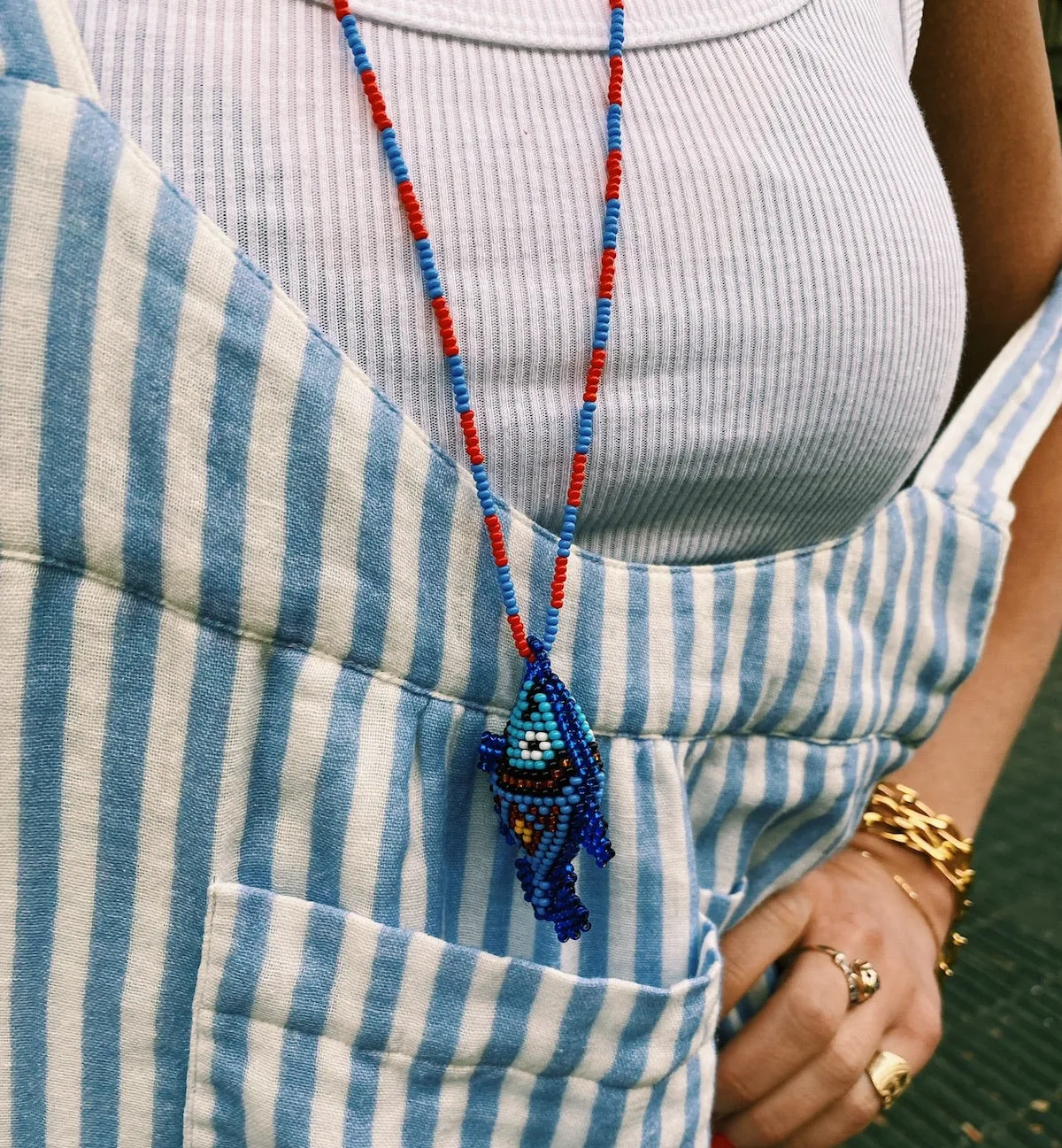 Pájara Pinta Blue Totem Fish Necklace