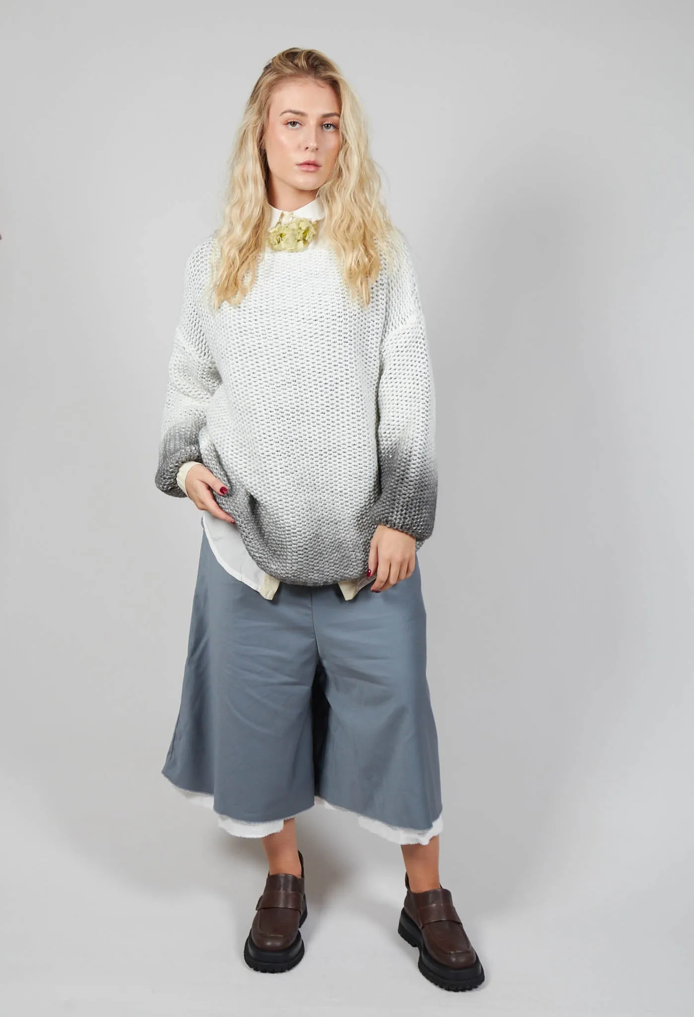 Relaxed Fit Knitted Jumper in Drgade Panna