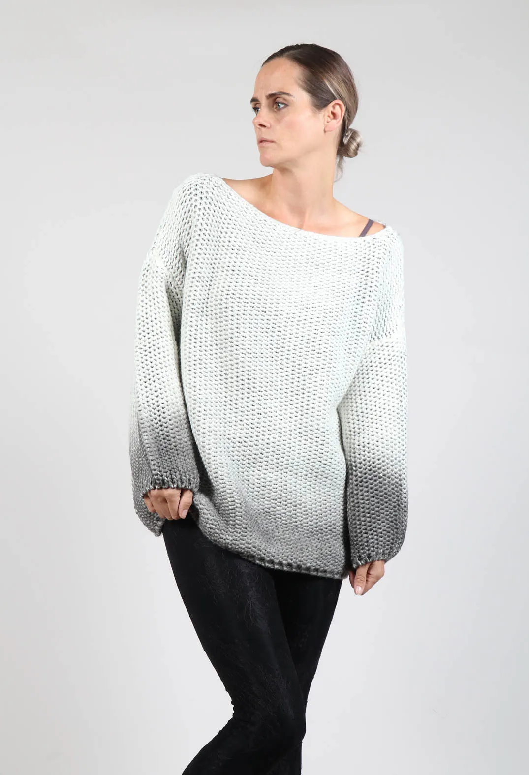 Relaxed Fit Knitted Jumper in Drgade Panna