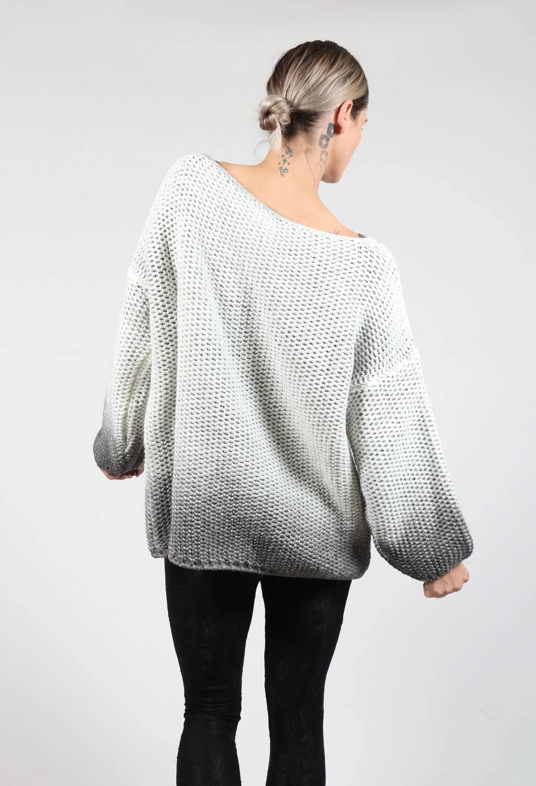 Relaxed Fit Knitted Jumper in Drgade Panna