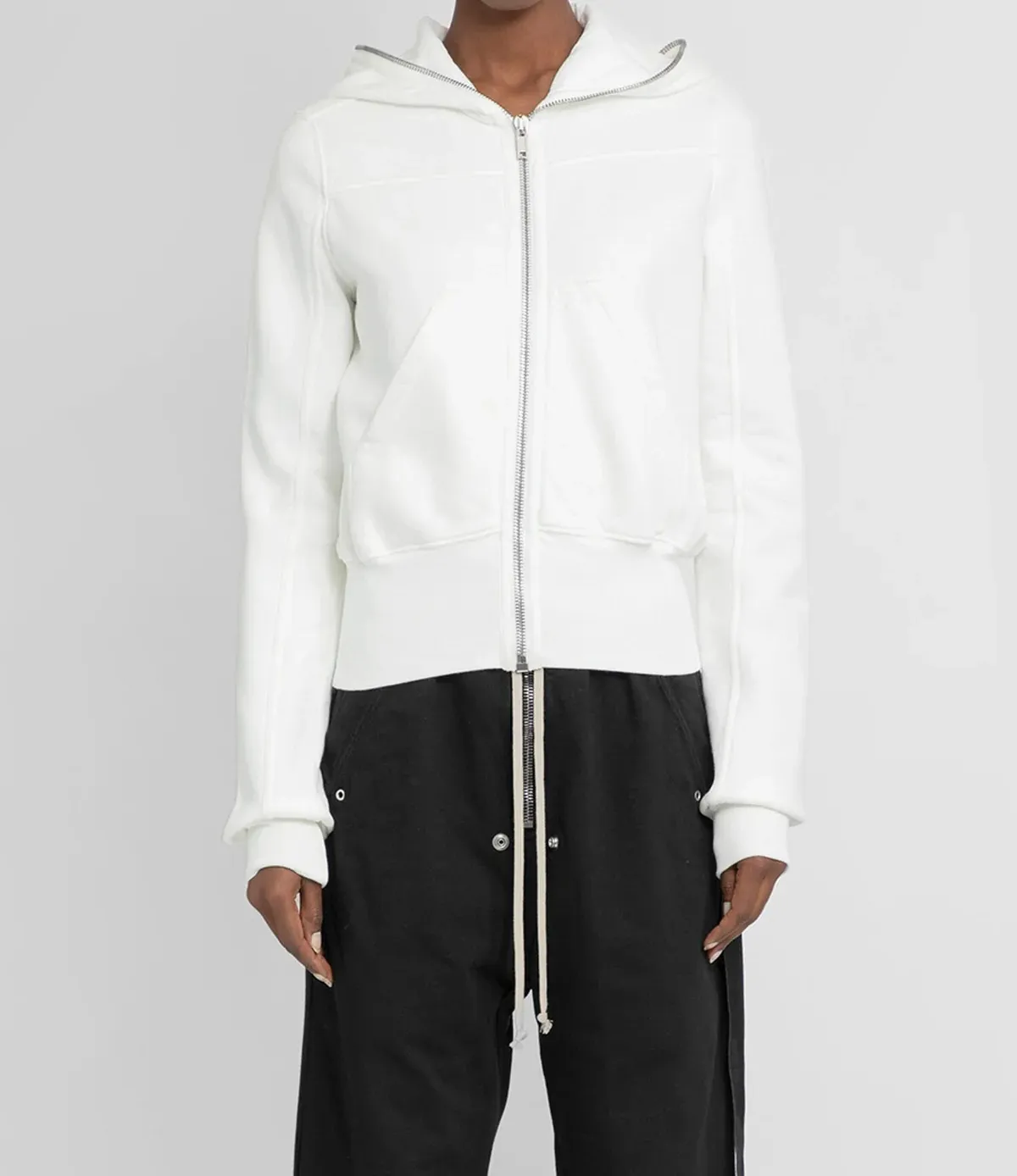 RICK OWENS  |Rib Street Style Long Sleeves Cotton Hoodies & Sweatshirts