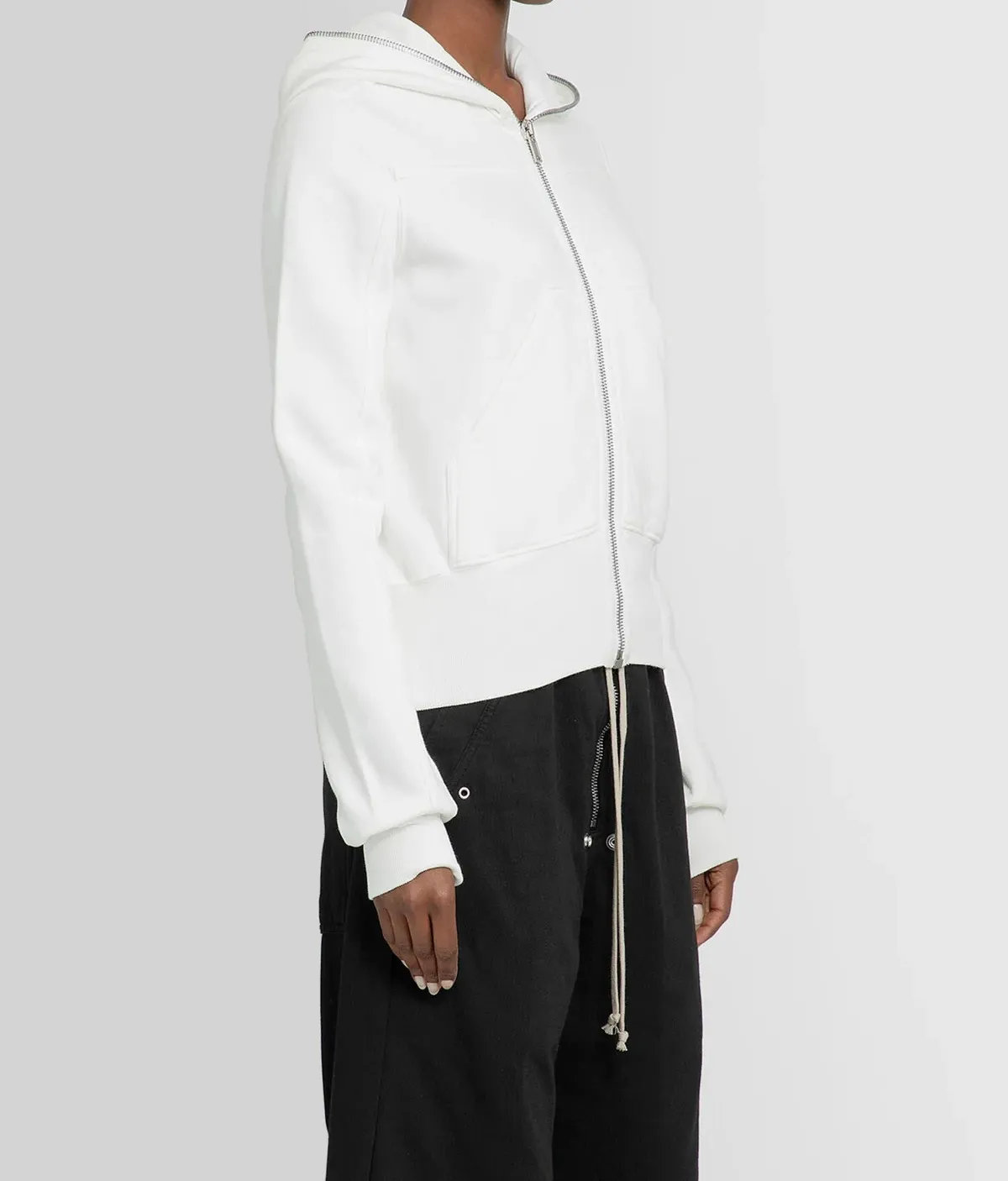 RICK OWENS  |Rib Street Style Long Sleeves Cotton Hoodies & Sweatshirts