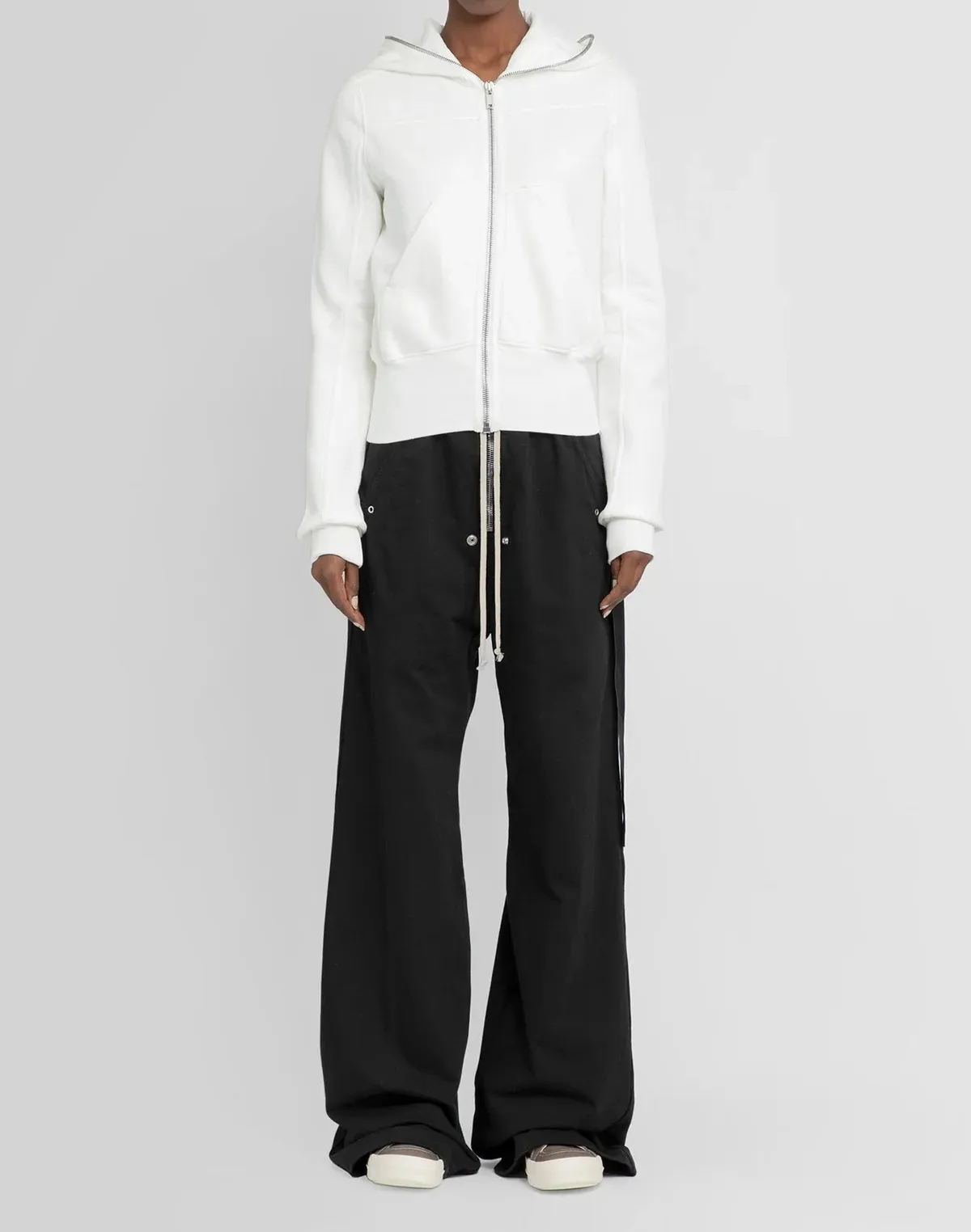 RICK OWENS  |Rib Street Style Long Sleeves Cotton Hoodies & Sweatshirts