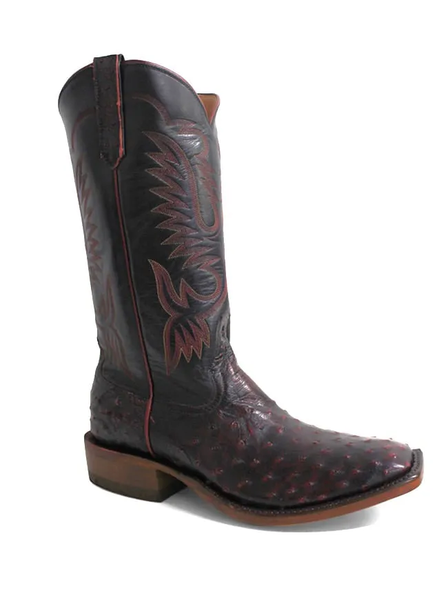 Rios Of Mercedes Mens Black Cherry Ostrich Boots