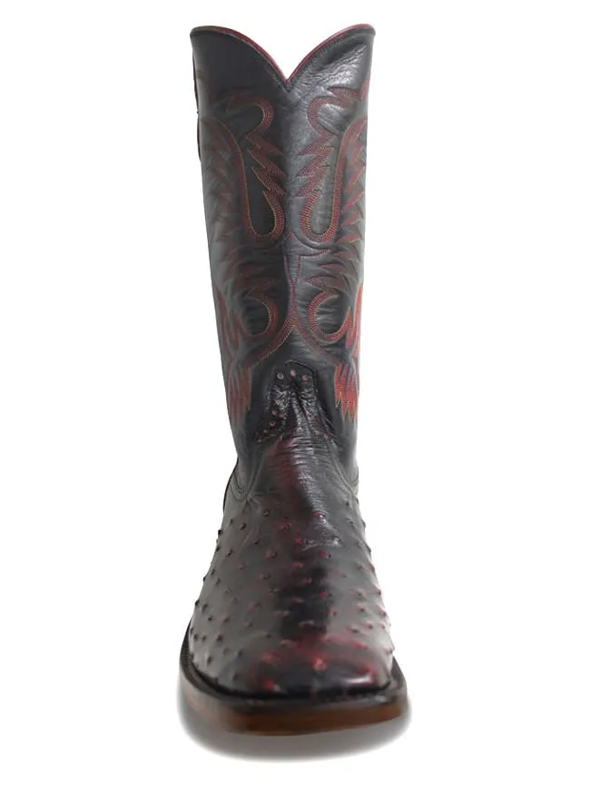 Rios Of Mercedes Mens Black Cherry Ostrich Boots