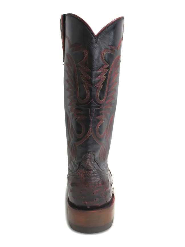 Rios Of Mercedes Mens Black Cherry Ostrich Boots