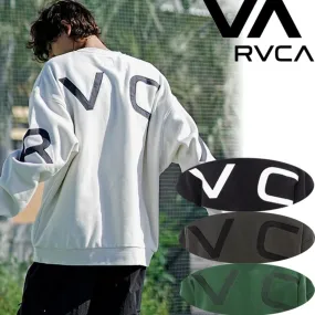 RVCA  |Unisex U-Neck Bi-color Long Sleeves Plain Logo Sweatshirts