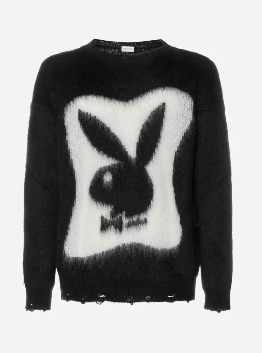 Saint Laurent  |Crew Neck Pullovers Long Sleeves Luxury Sweaters