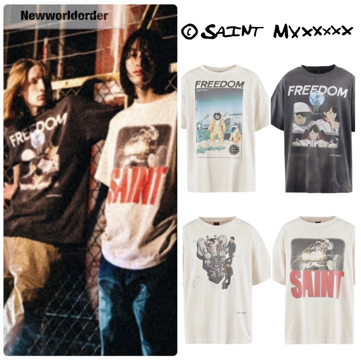 Saint Mxxxxxx  |Pullovers Unisex Street Style Collaboration Logo T-Shirts