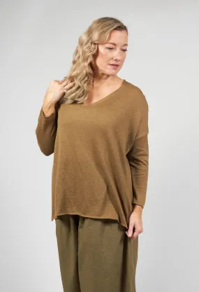 Scollo V Jumper in Khaki