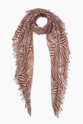 Sequoia Zebra Print Cashmere and Silk Scarf